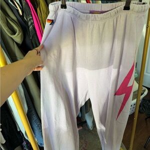 Aviator Nation Sweats with Pink Lightning Bolt